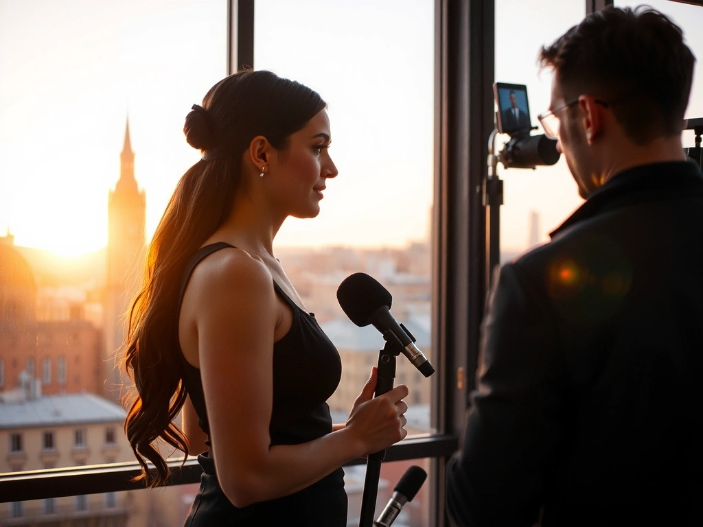 Preparación en el set